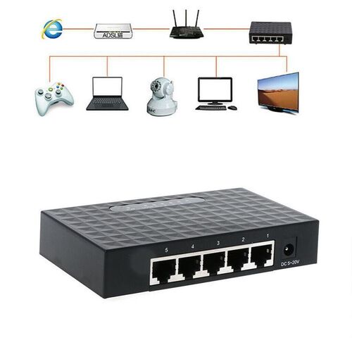 5 Port 10/100/1000Mbps Network Switcher Hub Fast Ethernet RJ