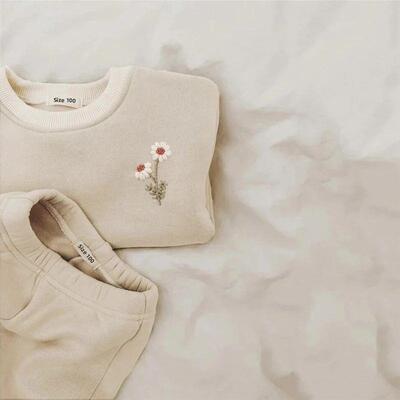 2Pcs Autumn Winter Baby Girl Boy Clothes Set Embroidery Thic