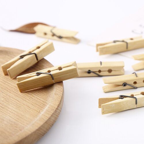 Household Strong Bamboo Clips Clothes Clips for Windproof Ha