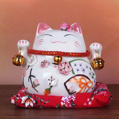 1pc Chinese Lucky Cat Welcoming Waving Hand Beckoning Fortun