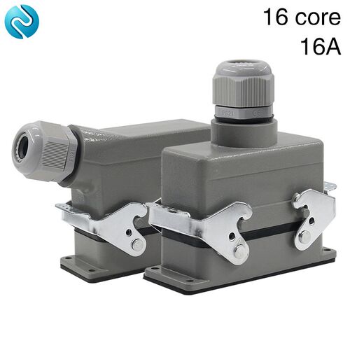 Rectangular H16B - HE - 016-1 heavy 16 pin connector line 16