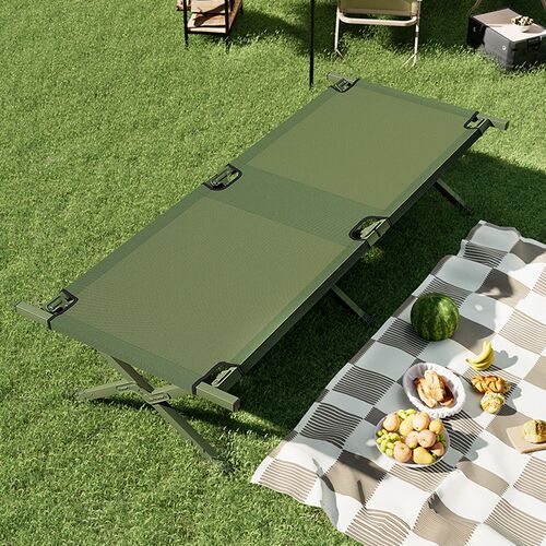 Portable folding cot outdoor camping bed single marching bed