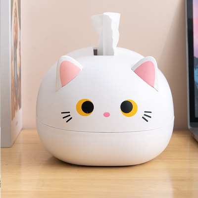 Kawaii Cat Tissue Box Desktop Toilet Paper Holder Kitchen Na