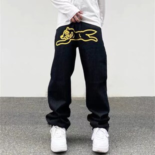 2023 Ropa Dog Print Sreetwear Men Hip Hop Baggy Jeans Pants