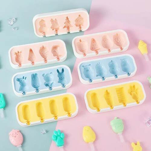 Cartoon Animals Silicone Ice Cream Mold Easy Popsicle Molds