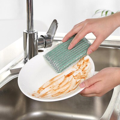 Magic sponge for kitchen cleaning, dual-sided scrubbing clot