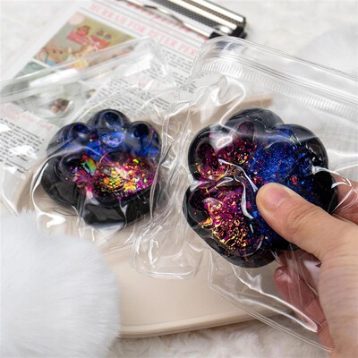 2Pcs Taba Squishy Starry Cat Paw Squeeze Toys  Stress Relief