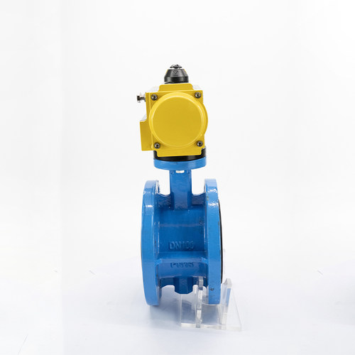 T气动蝶D1X 对夹式橡胶四氟软密封球墨/30板门DN-DN00