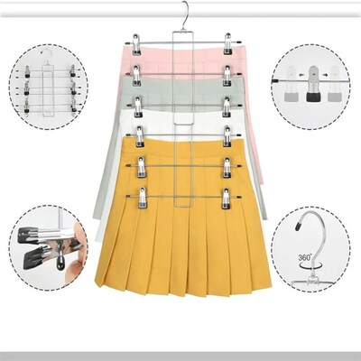 6 Layer Clothes Hangers Multilayer Skirt Trouser Hanger for