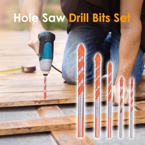 5pcs 4-10mm Glass Drill Bit Set Metal Alloy Tipped Ceramic T
