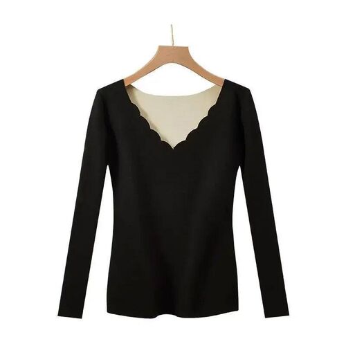 Winter double-sided velvet and fleece thermal top womens lo