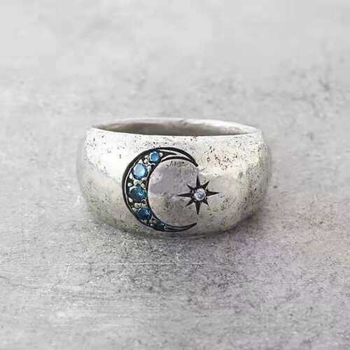 Mingfeis new style simple moon sun inlaid zirconium fashion