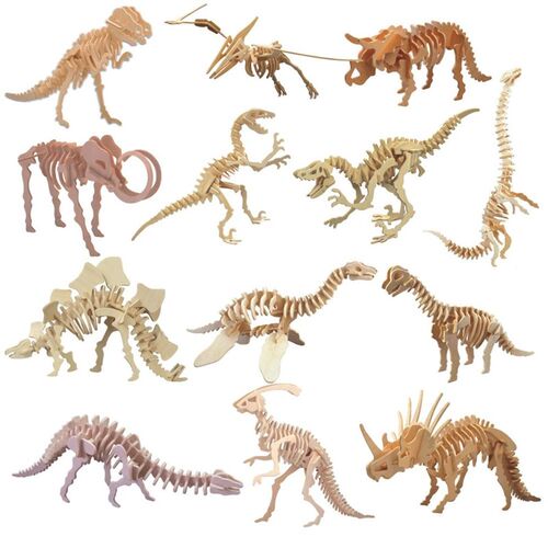 DIY 3D Wooden Puzzle Toy Assembly Animal Deer Tiger Model Bu