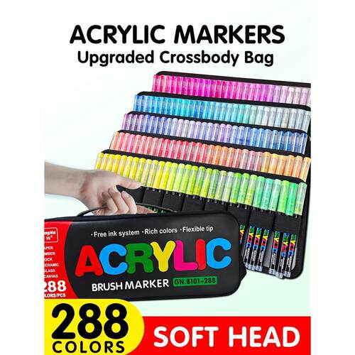 240/288 Colors GN Set Acrylic Paint Markers Brush Tip Paint