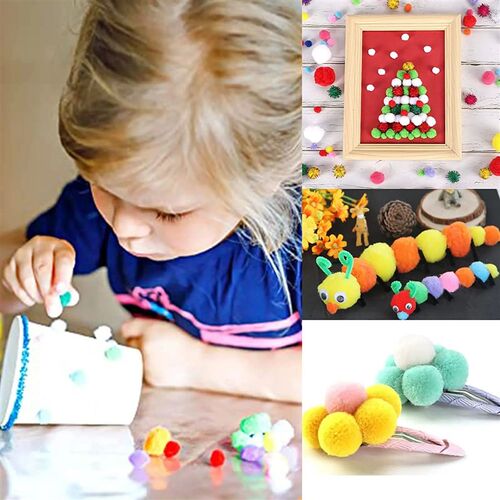 30-300Pcs Pom Poms Fluffy Soft Pompom Ball 8/10/15/20/25/30m