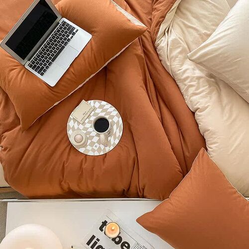 Good product Tianzhu cotton four-piece set solid color knitt