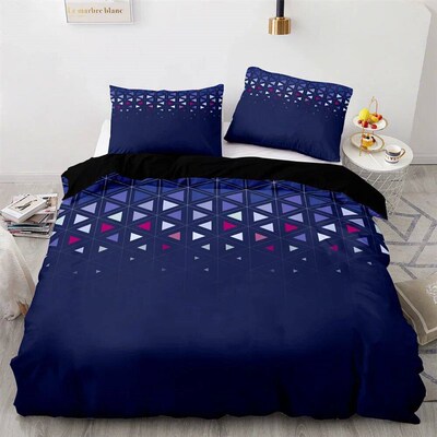 Red Glowing Polygonal Grid Pattern Bedding Set, 135200 Duv