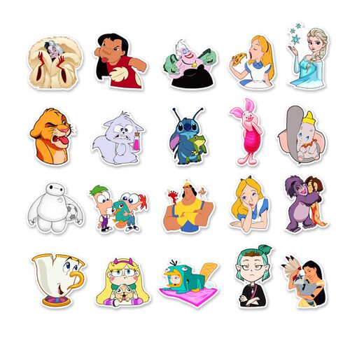 2023New 50pcs Disney Mix Cartoon Anime Stickers Graffiti