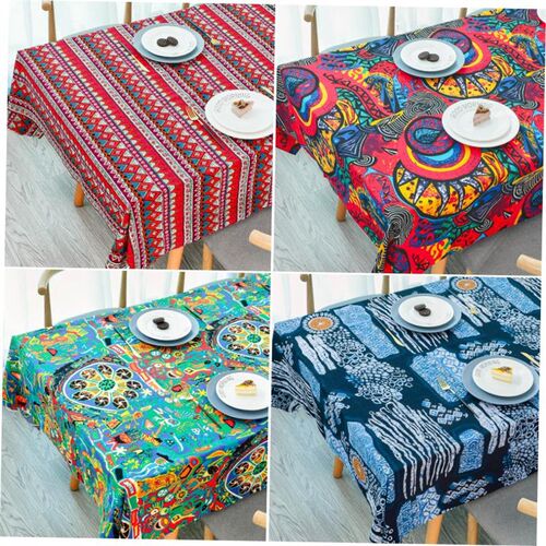餐桌布 Tablecloth printed cotton linen table cloth rectangle