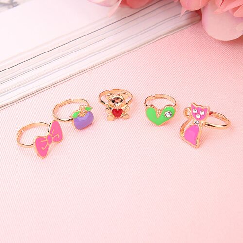10pcs Cute Cartoon Kids Rings Kawaii Korean Children Girls F