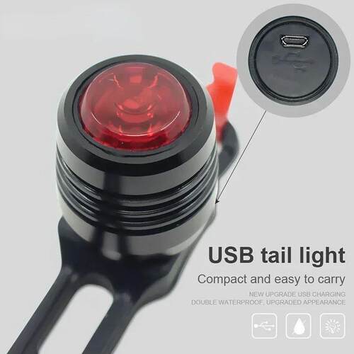 LED Bike Taillight Bicycle Light USB Rechargeable 3 Lighting
