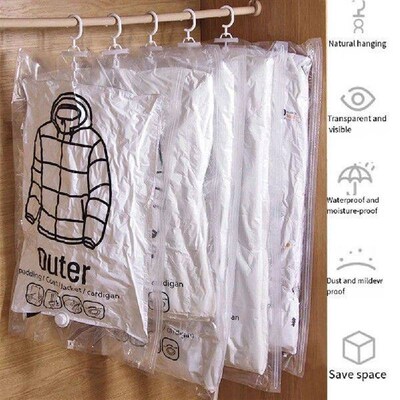 Vacuum Storage Hanging Bag Reusable Hanging Compressible