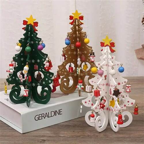 1set, Advent Calendars 2024 with a Wooden Christmas Tree and
