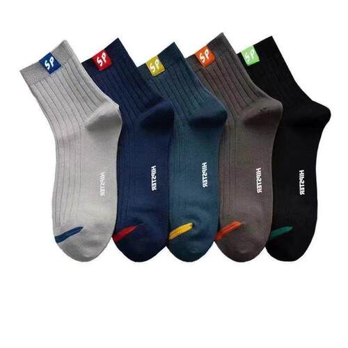 Men mid-calf socks odor-resistant and sweat-absorbing cotton
