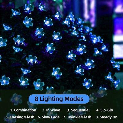 Solar Garden Light Flower Outdoor Solar  String Lights Water