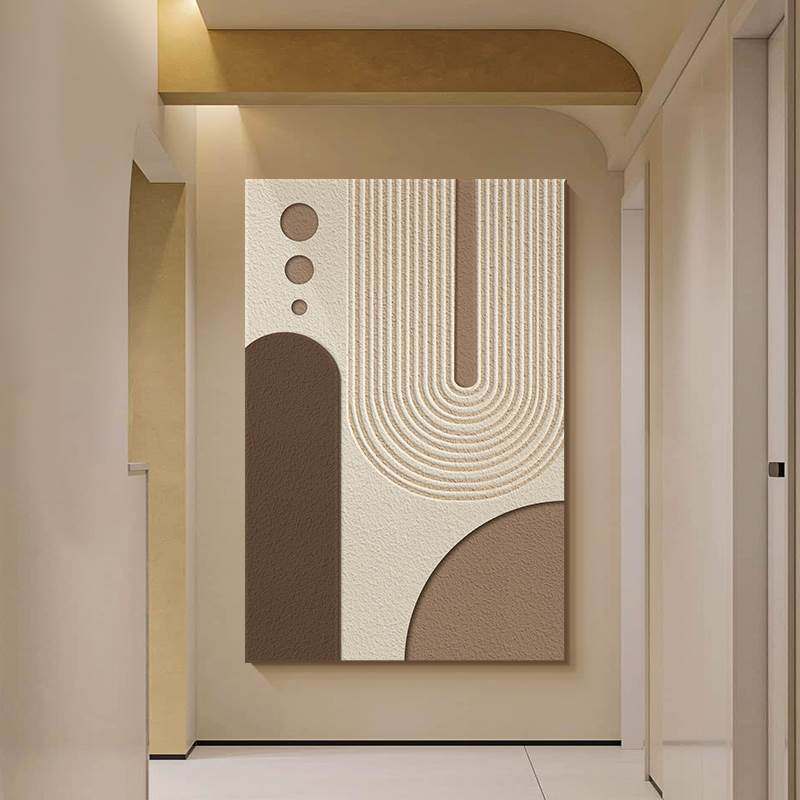 侘寂奶油风客厅装饰画几何抽象砂岩玄关壁画沙发背景墙肌理感挂画,家居饰品,现代装饰画,淘宝优惠券,粉丝福利购,淘宝优惠卷