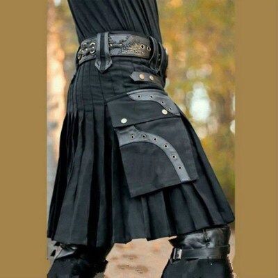 2023 New Scottish Mens Kilt Traditional Skirt Metal Classic