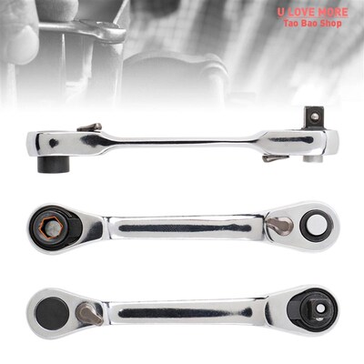 Mini 1/4inch Double Ended Quick Socket Ratchet Wrench Rod Sc