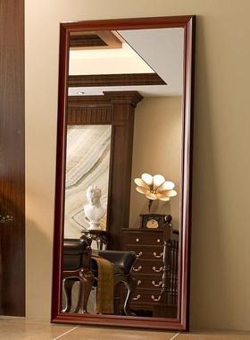 美式复全身落地镜古家红用卧室壁挂墙服装店大挂试衣镜网穿衣9824