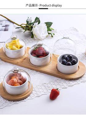 模跨镜陶瓷烘焙蛋糕淋具品三格KZ03套带盖子甜碗杯冰淇盅
