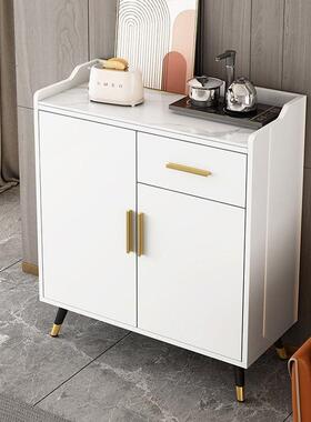 餐边IUO体一靠墙饭店专用岩板收纳柜餐厅水茶酒水柜白色简约柜储