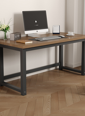 实木台式电脑桌家用橡胶木书桌卧室学习桌单人办公桌长方形长条桌