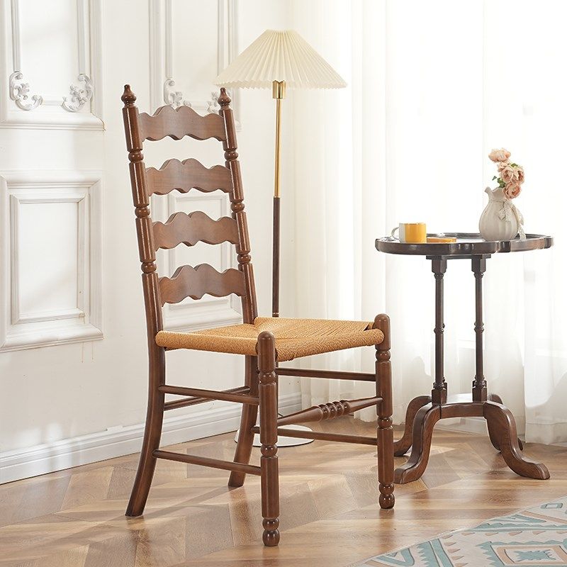 法式中古风高靠背绳编餐椅夏克风家用酒店影楼花店办公椅民宿家具,住宅家具,餐椅,淘宝优惠券,粉丝福利购,淘宝优惠卷