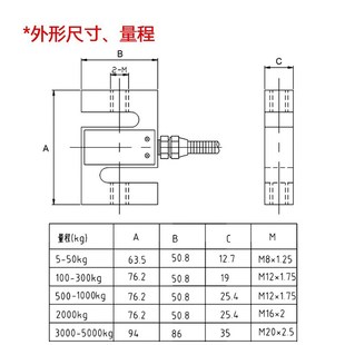 高度拉力重传量称重感器料S型压力传感斗模块秤器搅拌机站测精力