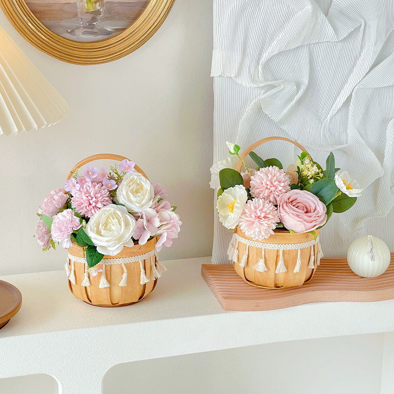 高档插花花篮假花向日葵乔迁之喜开业客厅装饰花卉仿真花摆设摆件,家居饰品,仿真花/假花,淘宝优惠券,粉丝福利购,淘宝优惠卷