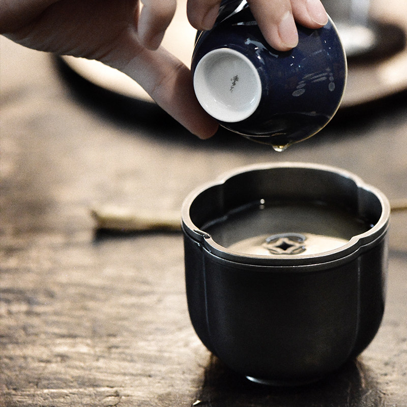 学古 海棠 清和 建水 茶洗 茶具 零配 锡制 水盂 茶海 茶艺配件