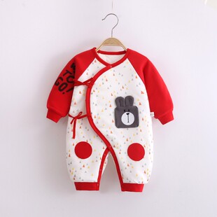 早产儿婴儿衣服小码秋冬50码新生52外出月子宝宝59满月连体春秋款