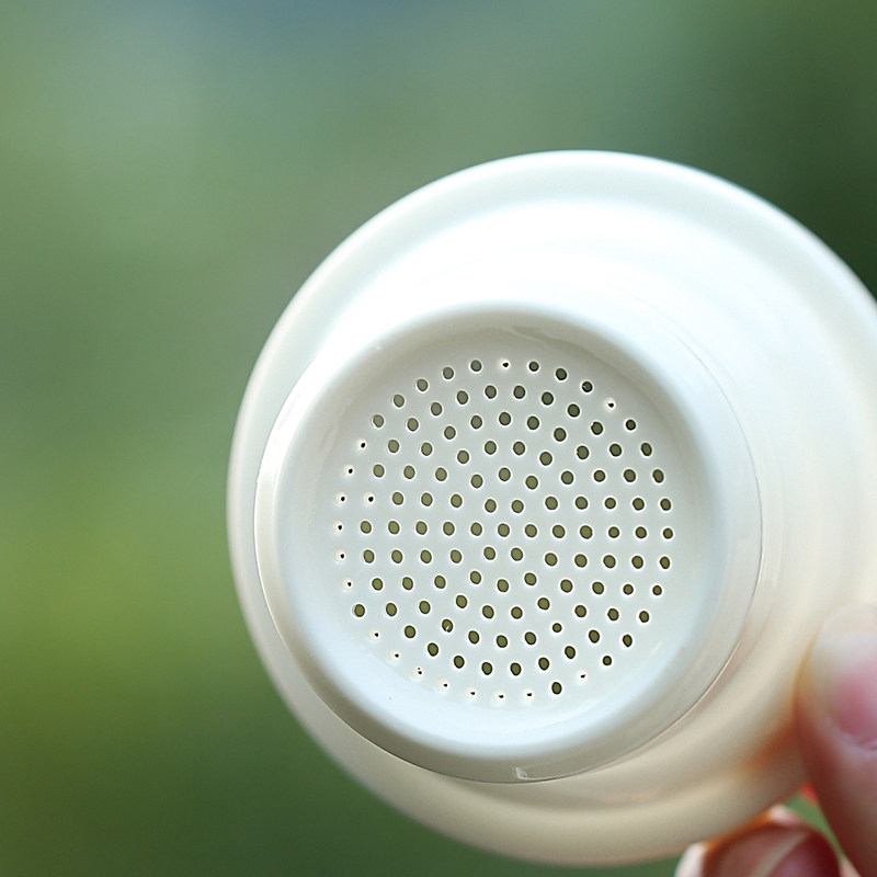 陶瓷过滤茶壶单壶白瓷小号泡茶器带网隔内胆家用功夫茶具杯子套装
