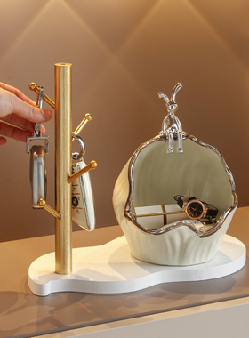 兔子钥匙收纳摆件客厅玄关电视柜家居装饰品入户进门口鞋柜置物架