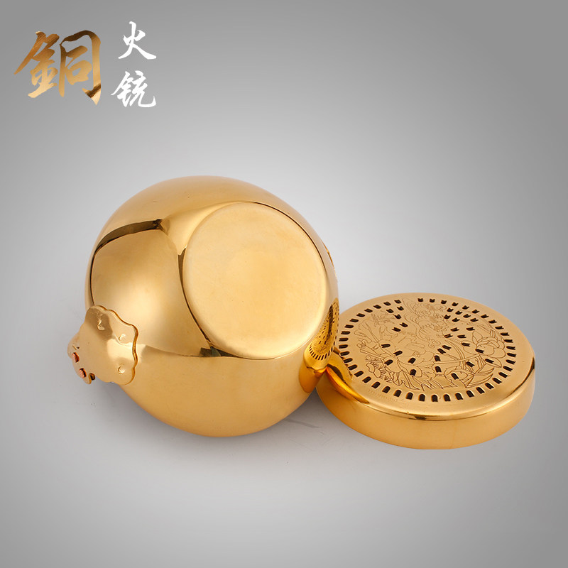 婚庆用品结婚火盆新娘嫁妆婚礼黄铜加厚火铳手炉陪嫁旺夫包邮