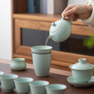 汝窑雅致功夫茶杯陶瓷个人专用小主人杯单杯家用茶具单杯品茗杯子