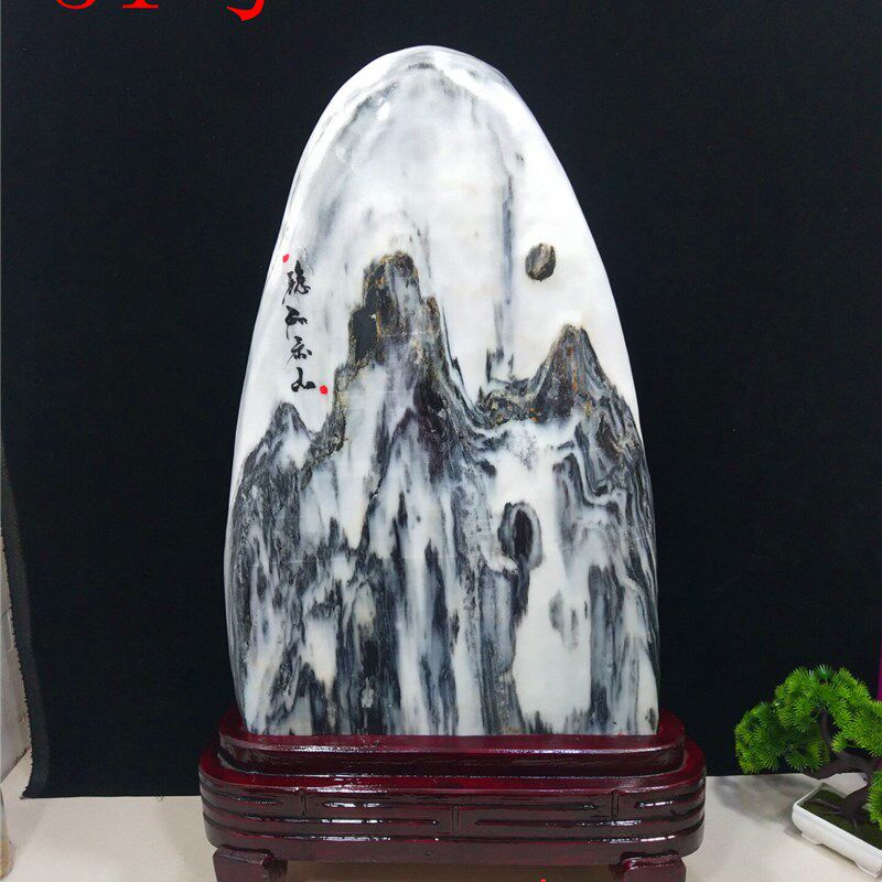 包邮天然云南山水国画石原石观赏石石头收藏家居布景招财礼品摆件