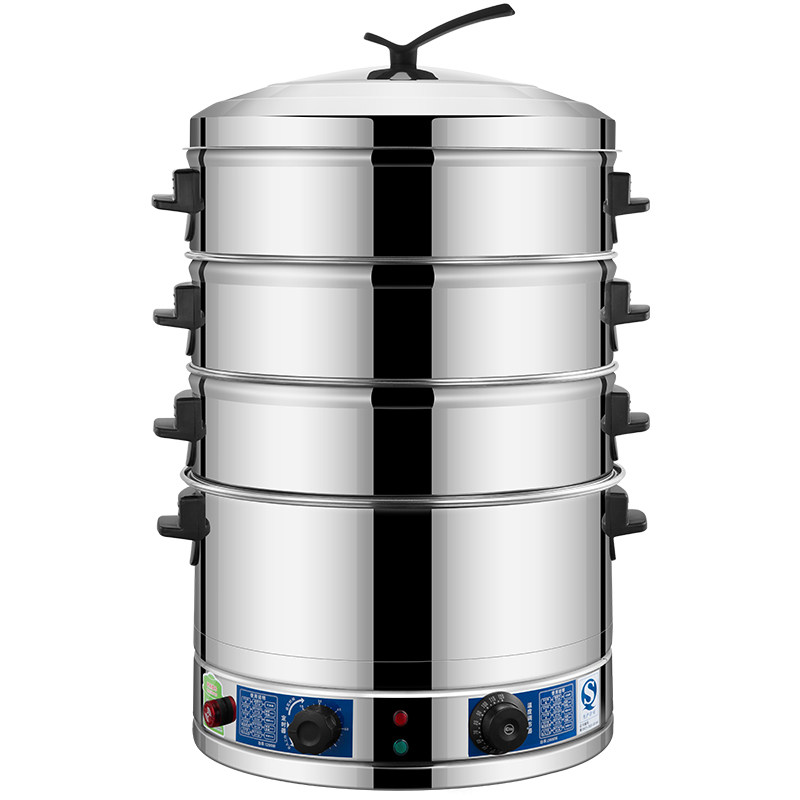 不锈钢蒸锅双三层多层电蒸笼商用包子馒头家用蒸煮大容量40-52cm