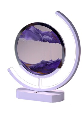 流沙画沙漏台灯桌面装饰摆件解压智能充电触控调光生日礼物小夜灯