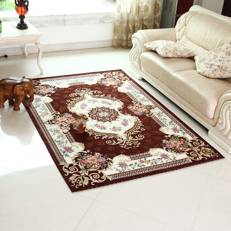 欧式地毯客厅垫子卧室床边毯书房书桌毯子床前餐厅提花地垫可机洗
