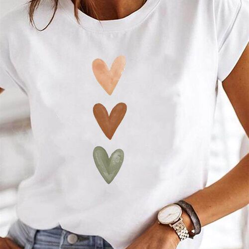 Short Sleeve Casual Ladies Fashion Female Graphic Tee Women